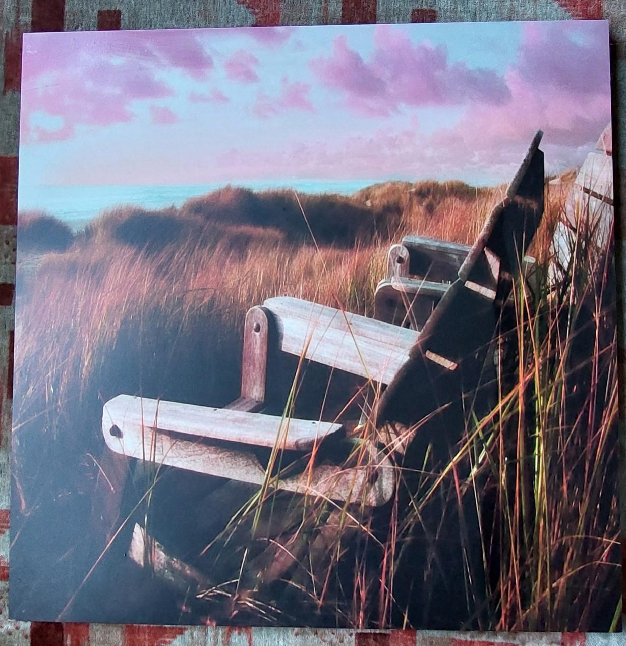 Mooie Zeeuwse foto op hout voor binnen aan de muur 60x60 cm.