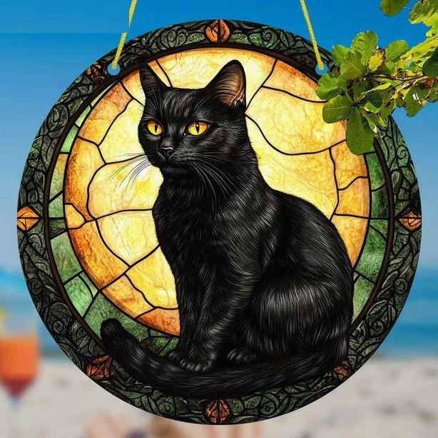 Raamhanger zwarte kat