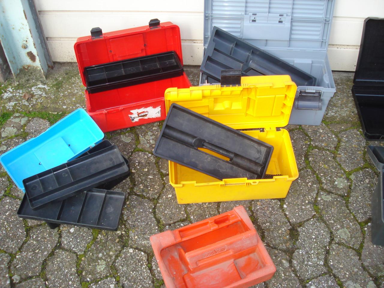 Partij z.g.an.hobby/gereedschap koffers en verzameldozen