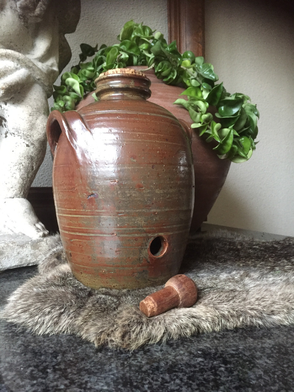 Oude Franse gres/azijnpot