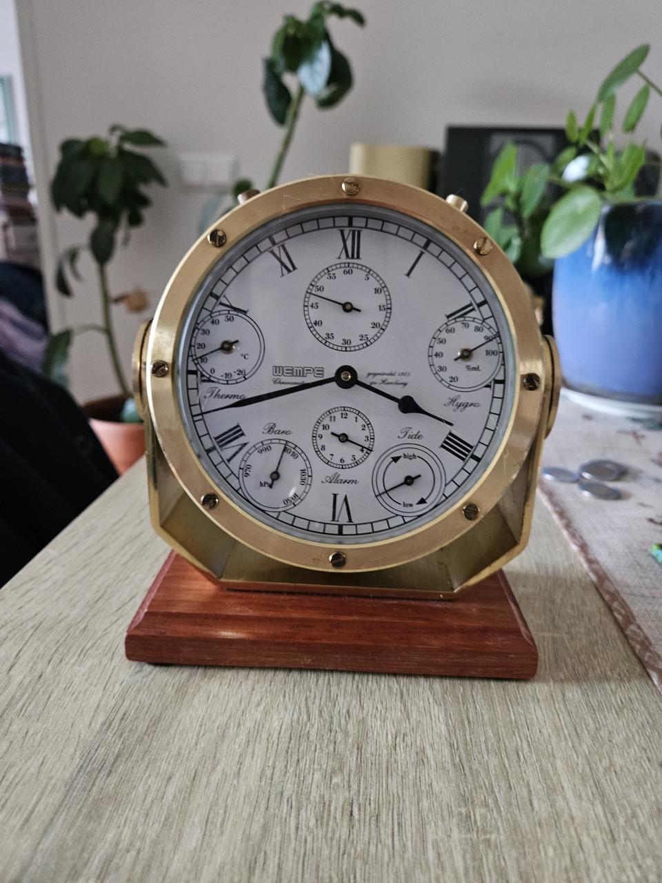 Koperen nautische klok Wempe