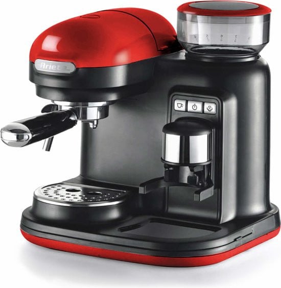 Ariete moderna espressomachine incl. koffiemolen, kleur rood