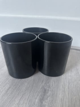 3 zwarte kaarsenhouders