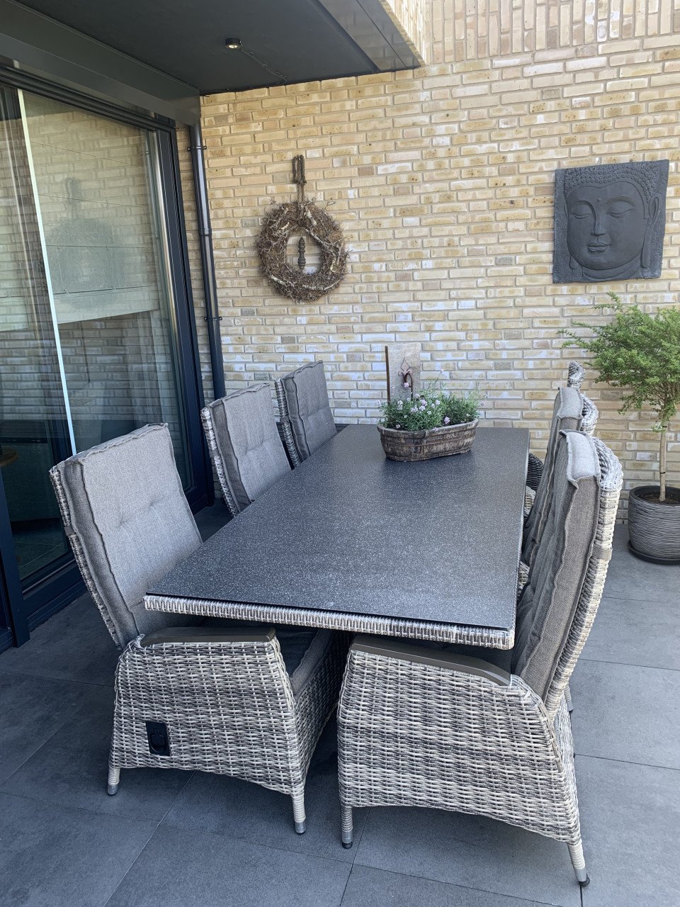 Tuinset met 6 verstelbare stoelen