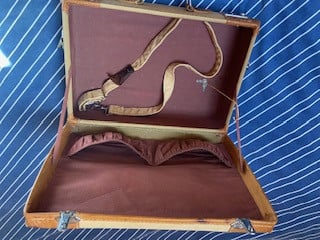 RETRO KOFFERTJE  CANVAS/LEDER