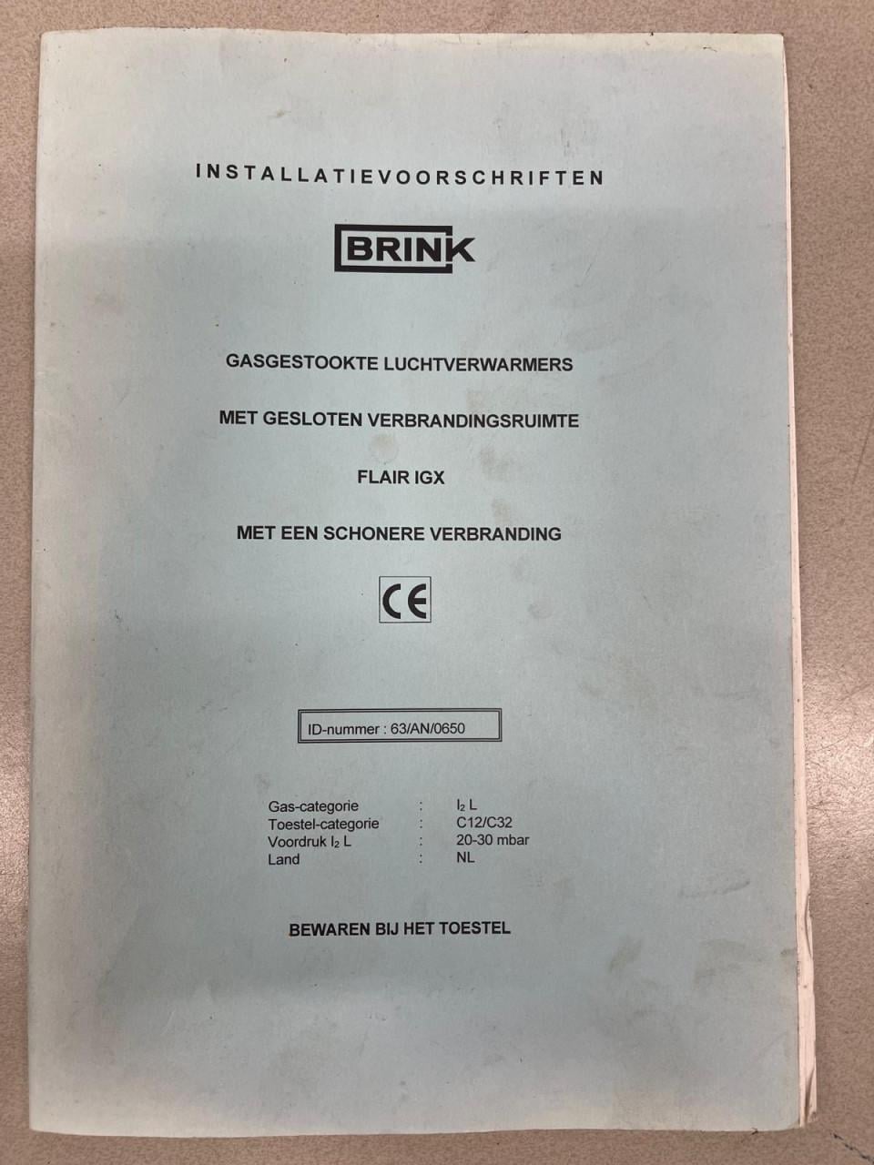 Brink Flair IGX Gasgestookte Luchtverwarmer - Bedrijfshal