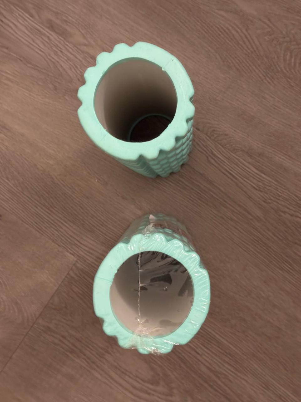 Set van 2 mintgroene foamrollers, 10x30 cm