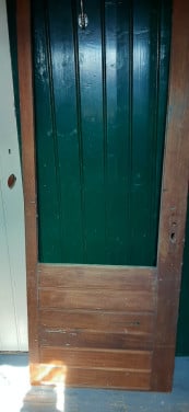 Hardhouten achterdeur 191x72cm met raamopening