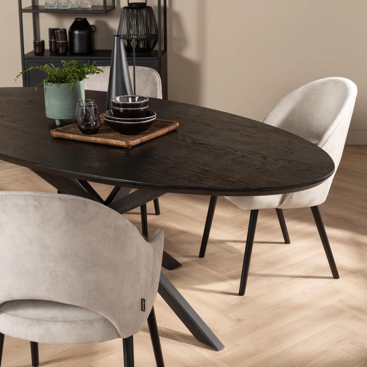 Ovale tafel zwart mango 180 cm HSM nieuw in verpakking