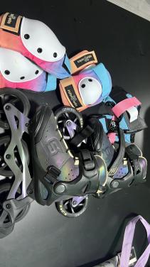 Rolschaatsen met bescherming