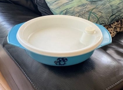 Warmhoudbordje  te vullen met warm water Vintage