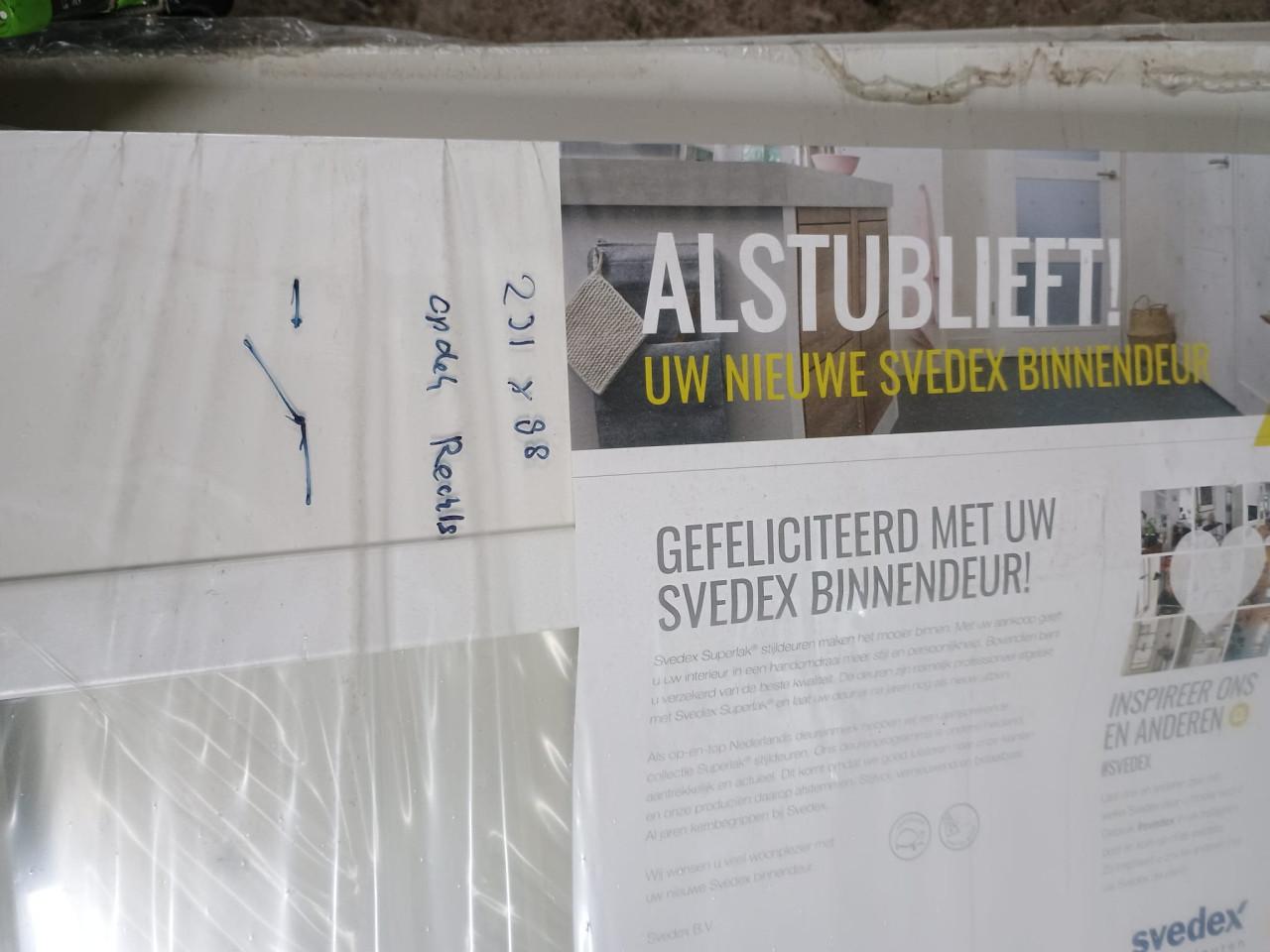Svedex binnendeur – Nieuw in verpakking – 231 x 88 cm – Rechtsdraaiend