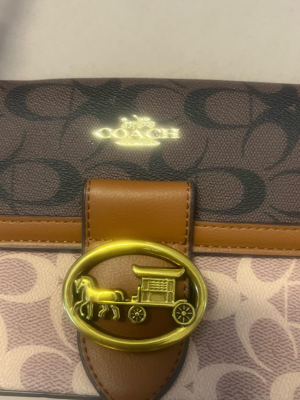 Coach schoudertas bruin/beige
