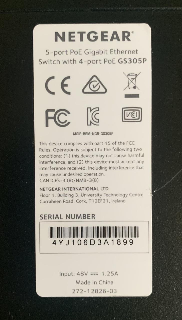 Netgear GS305P PoE 5-port gigabit switch