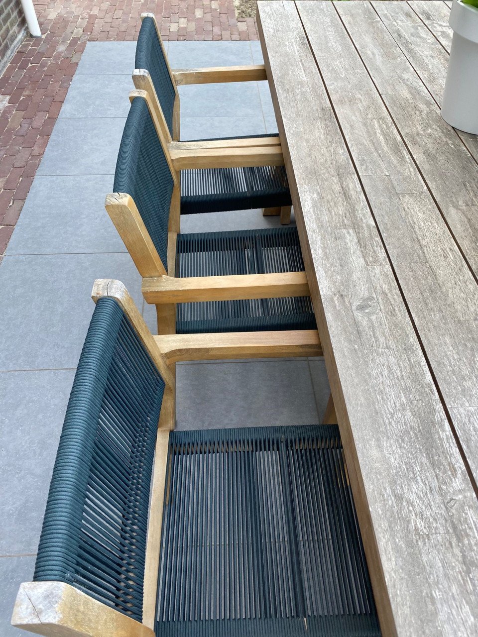 Houten tuinset met 6 stoelen 235x100 cm GOEDKOOP