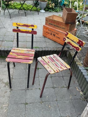 2 vintage terrasstoelen Antwerpen