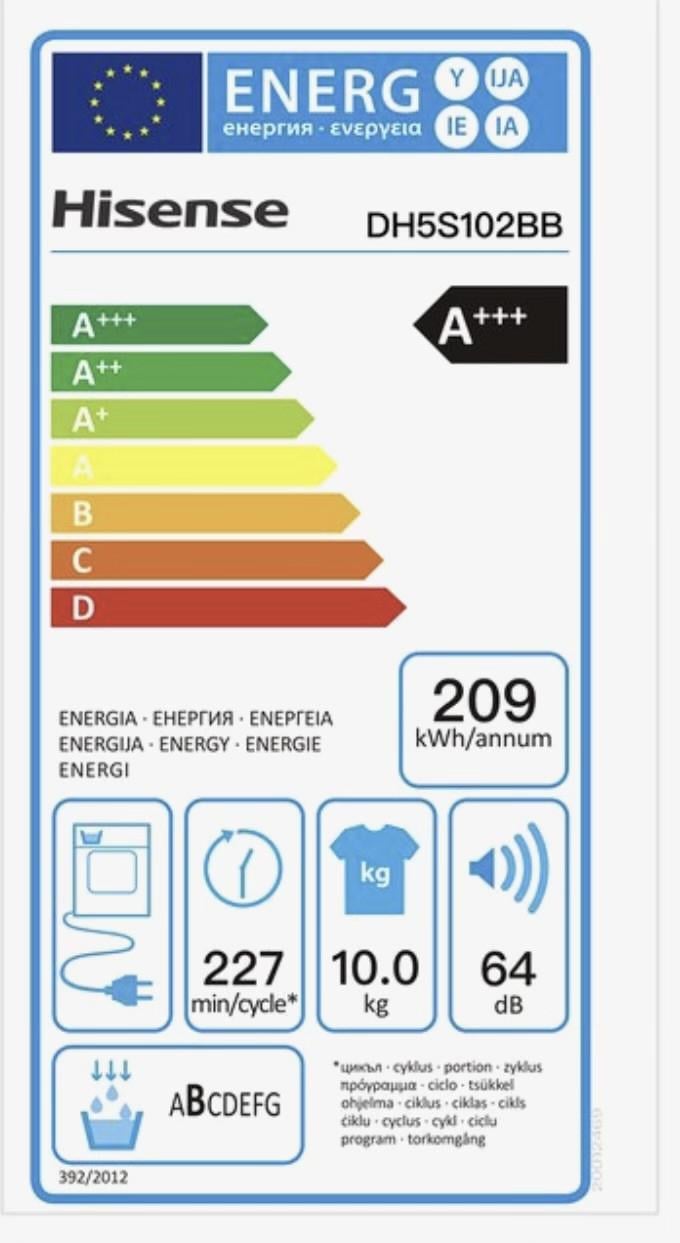 Warmtepompdroger Hisense 8kg A+++