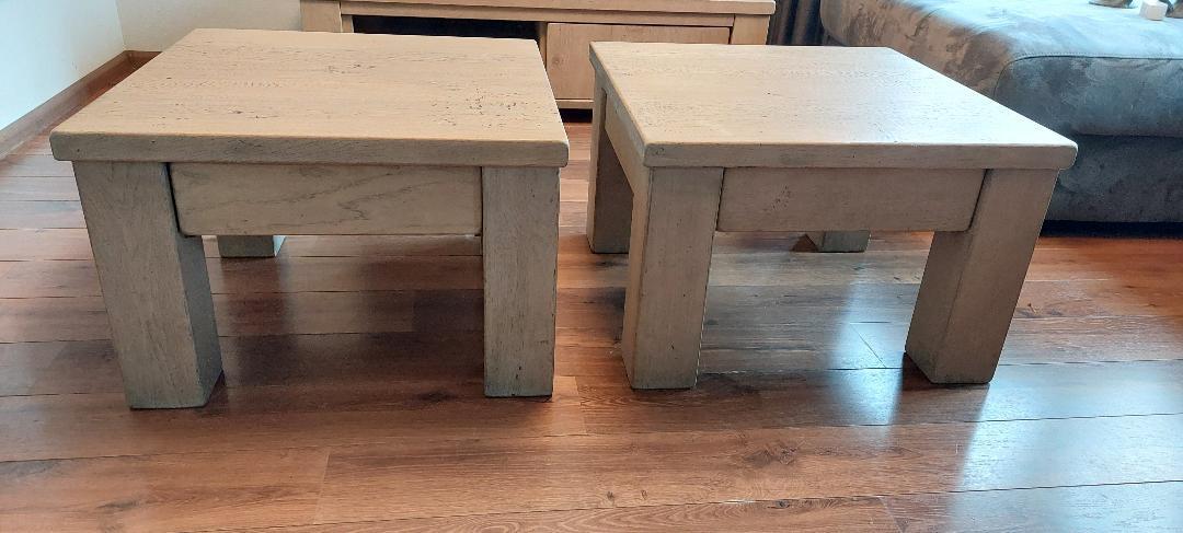 3 wandkasten, 2 salontafels en 1 tv-meubel eikenhout