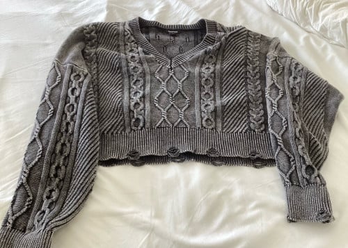 Nieuw kort truitje zilverkleurig boohoo maat L