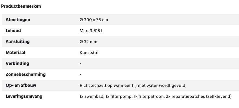 Zwembad, Quick-up, rond 300 cm. Nieuw
