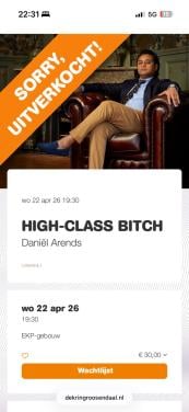 4 kaartjes Daniel Arends (22 april)