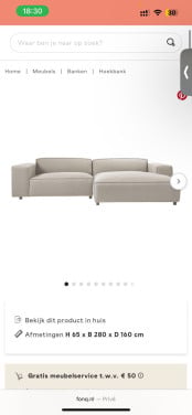 Hoekbank met Chaise Longue Rechts - Beige