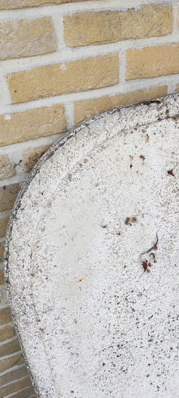 Betonnen tuintafelblad, ovaal, zwaar gewapend beton, geen breuk