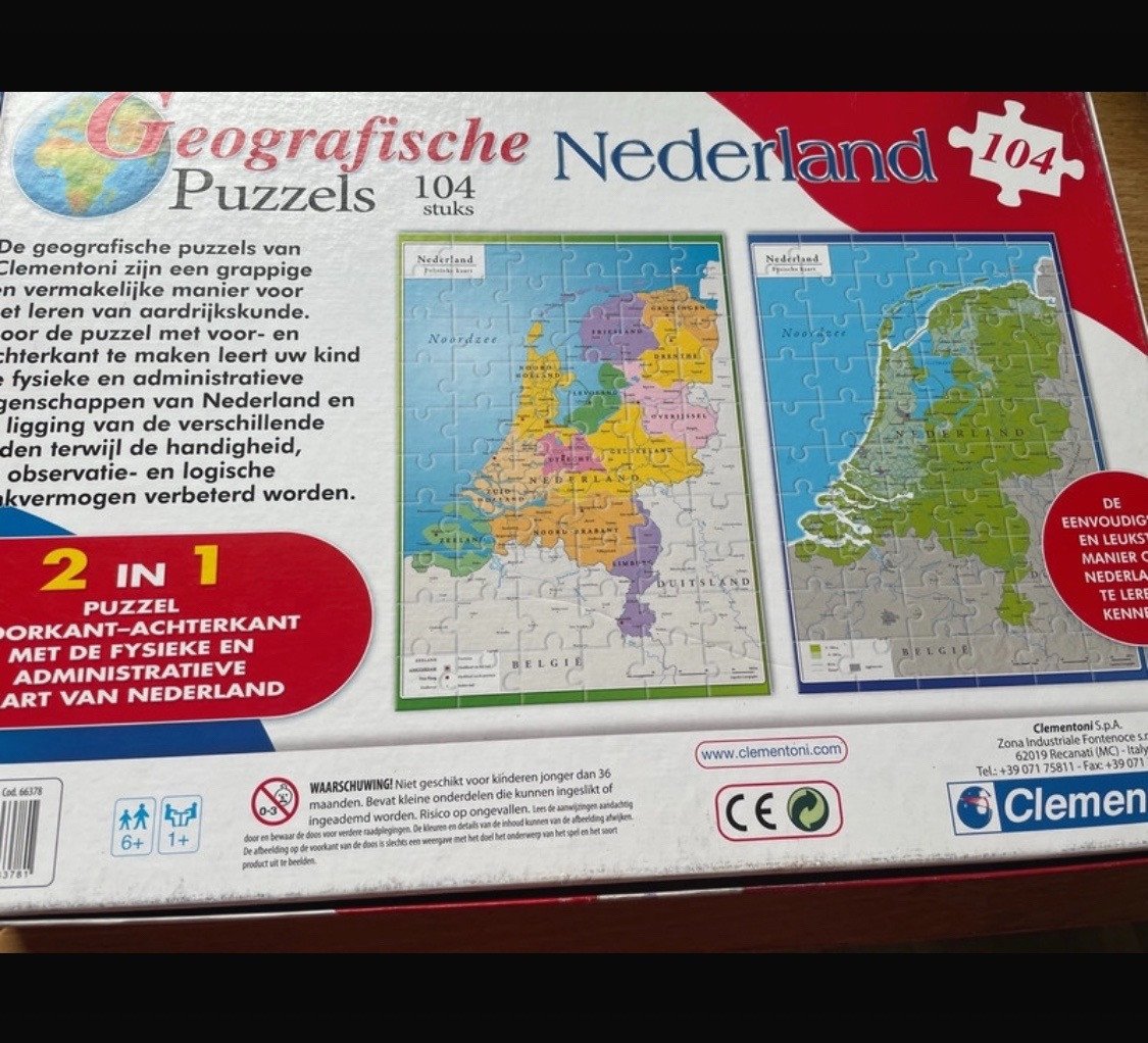 Geografische puzzel nederland