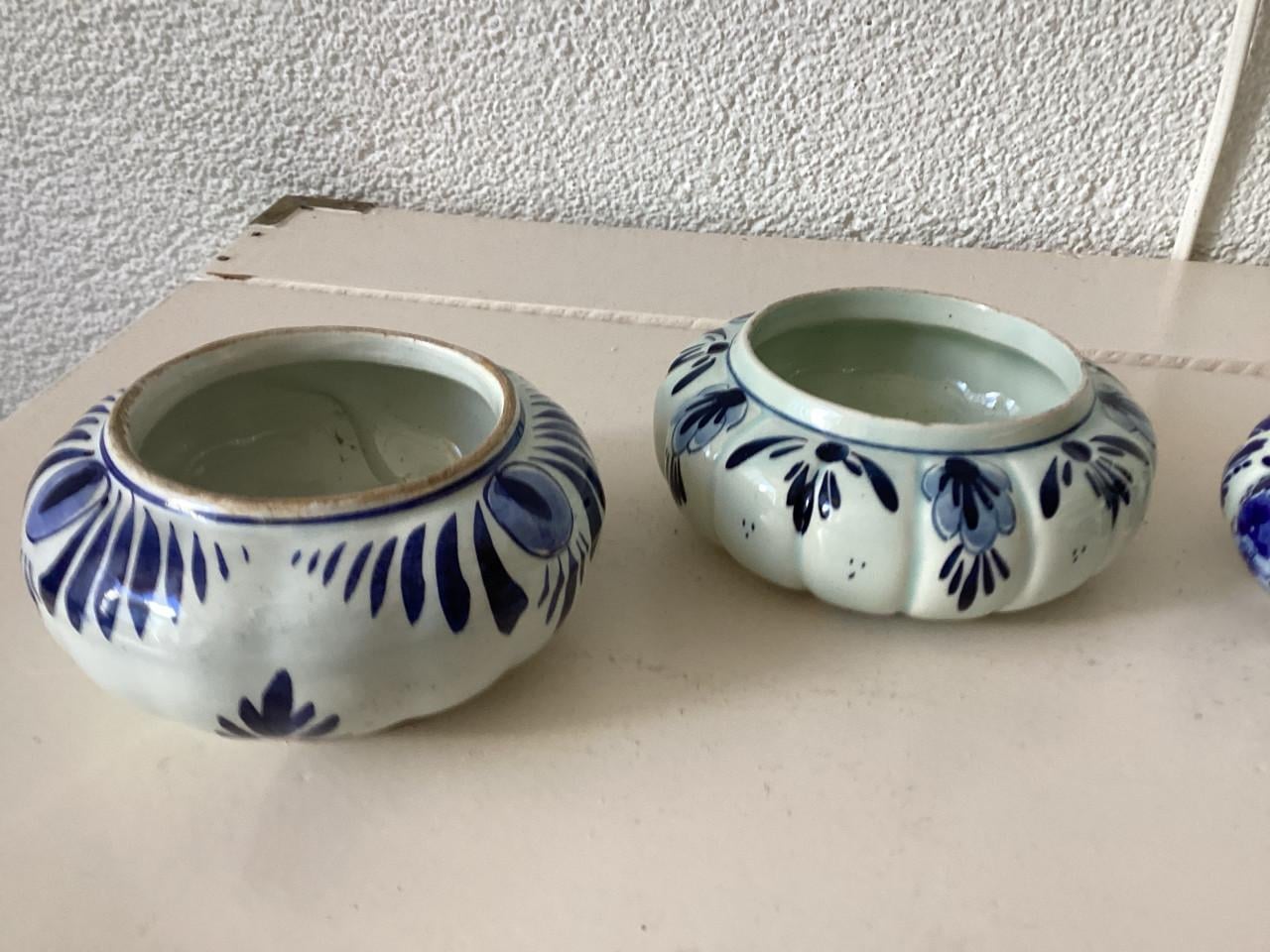 Delfblauw kommetjes 4 x.