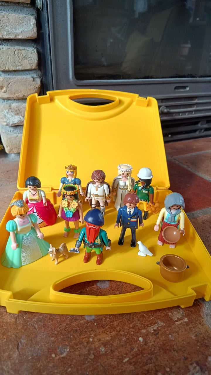 Playmobil set – 10 figuren + hond + accessoires in gele koffer