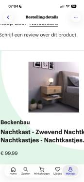 2 hangende nachtkastjes