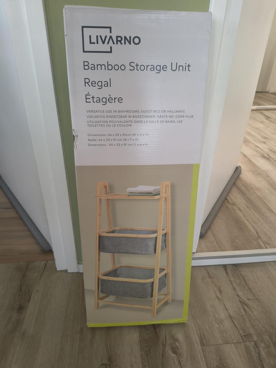 Prachtige nieuwe bamboe kast, etagère, bakken kast badkamer.