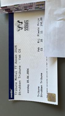 TT assen hardcopy ticket zondag