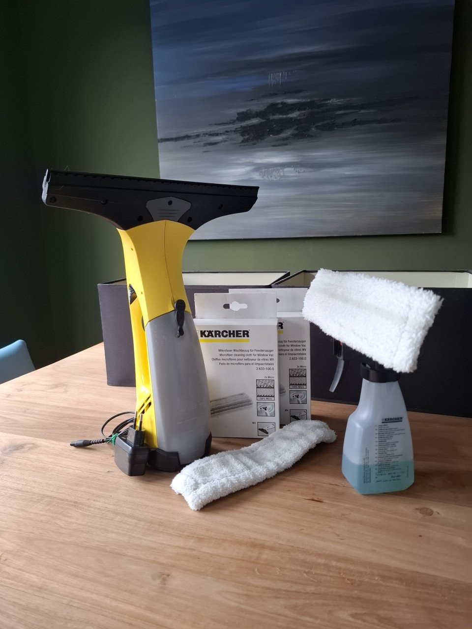 Kärcher raamwisser WV50 compleet, met 4 nieuwe doeken.