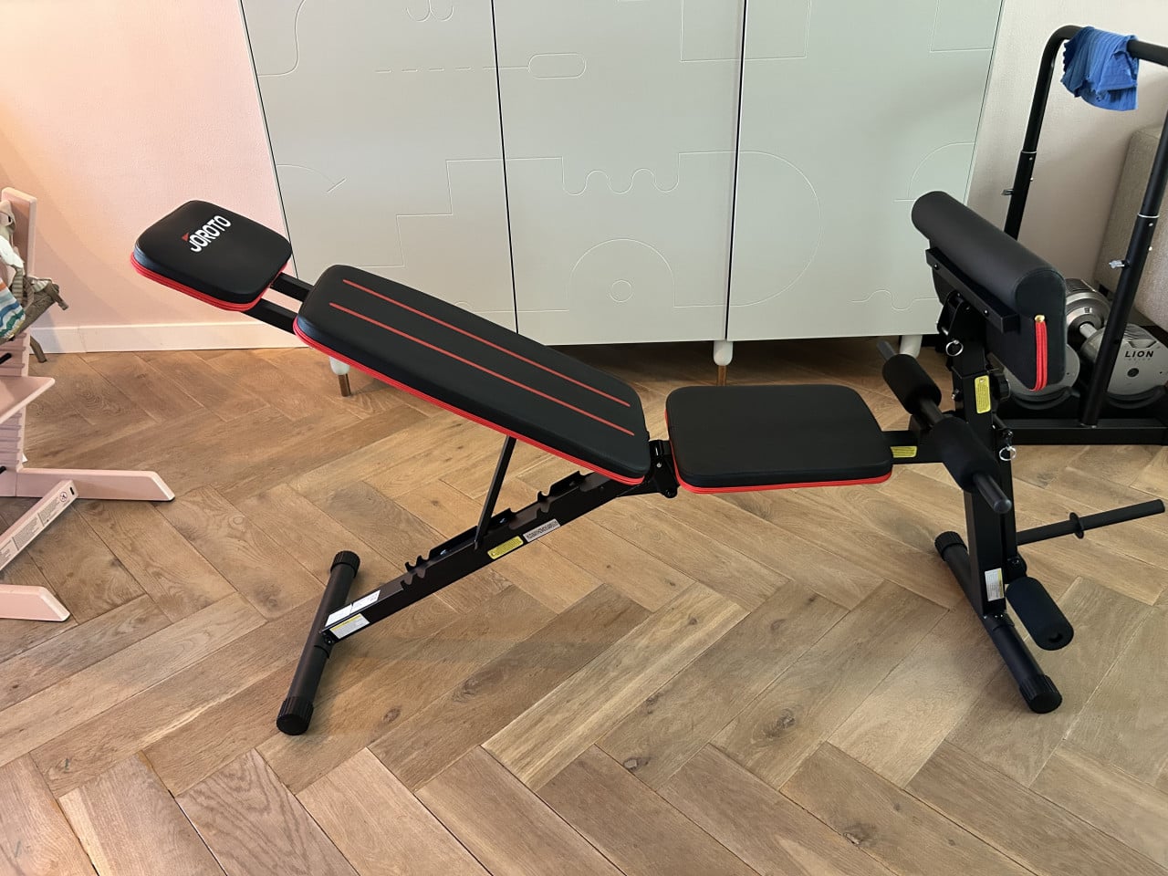 Opvouwbaar en verstelbare fitness bank