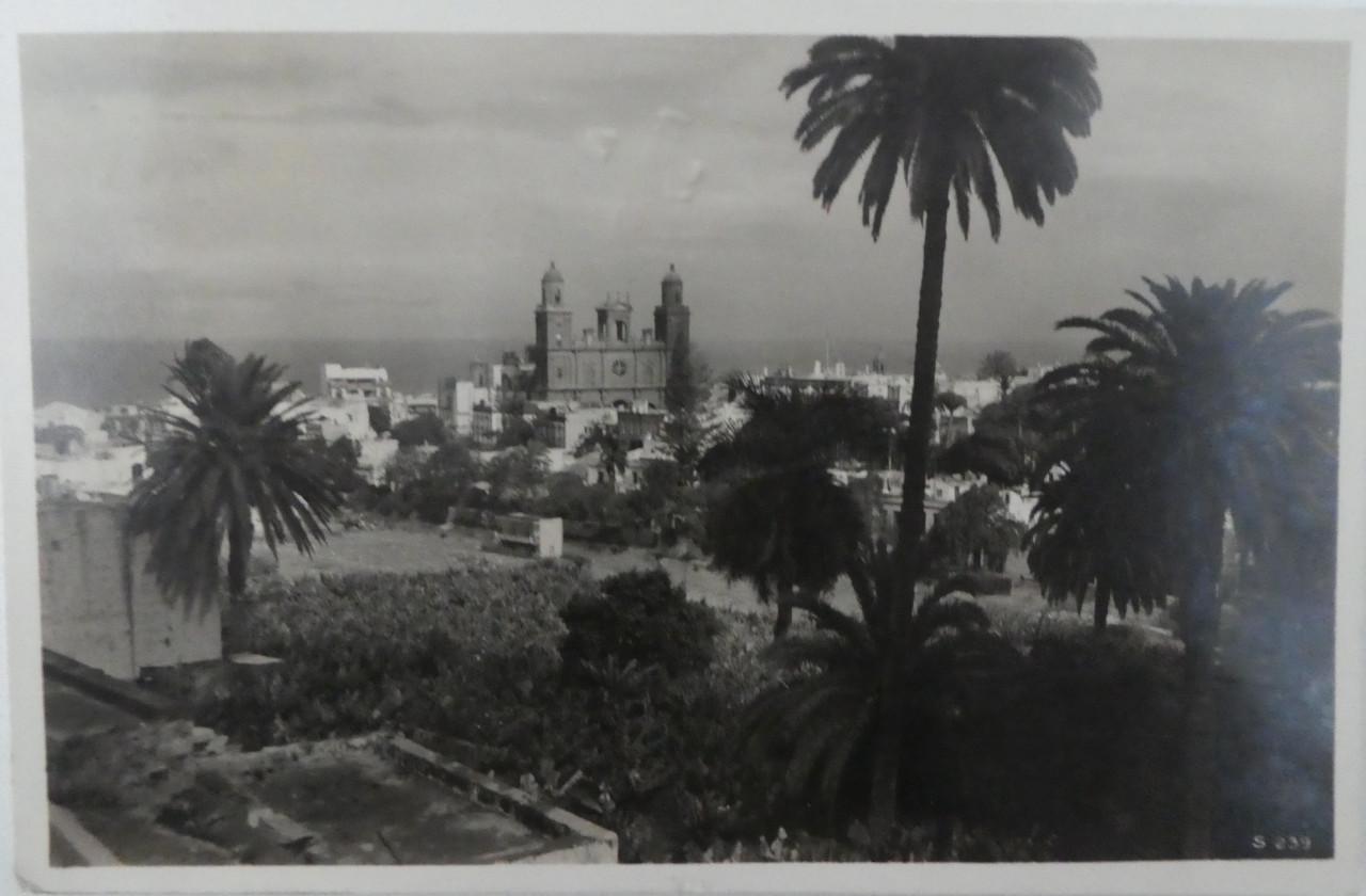 POSTED ON STEAMER, 1937, postzegel Sierra Leone, kaart Las Palmas