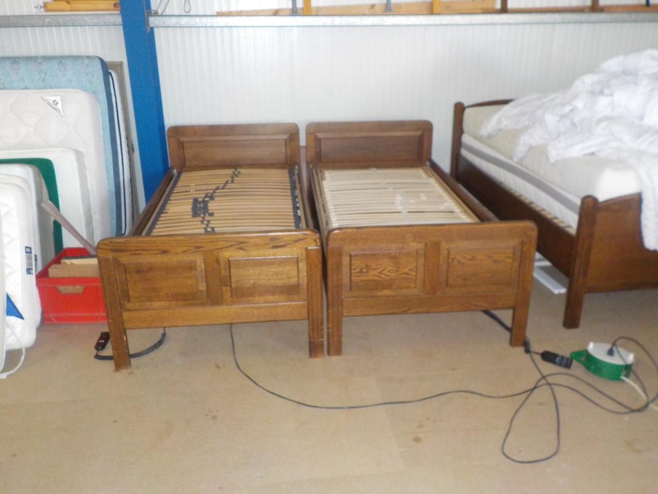 Massief eiken ledikant met elektrische spiraal 90 x 200 cm