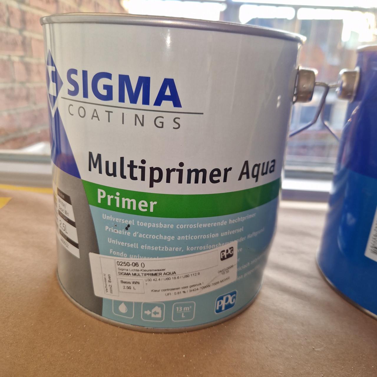 Sigma primer & grondverf. 2 x 2 1/2 liter. Grijs.