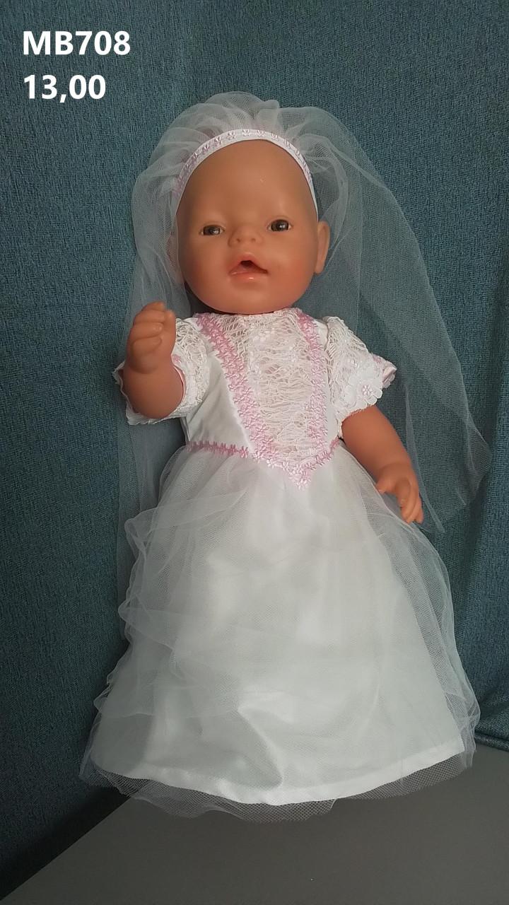 Poppenkleertjes baby born. Bruidsjurk. Opbrengst KiKa.
