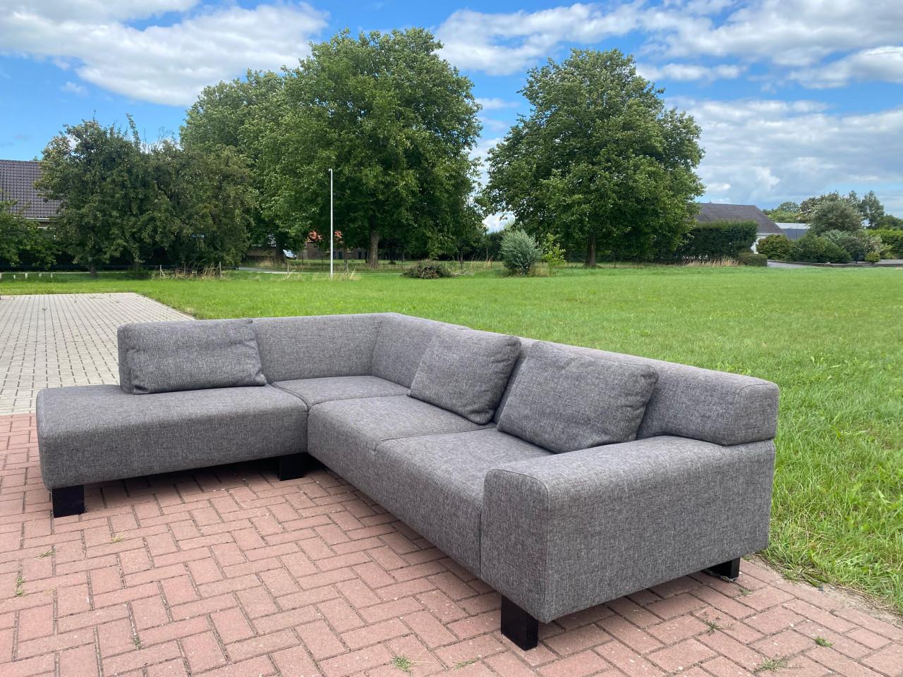 Moderne Grijze Stoffen Hoekbank -Gratis Levering NL