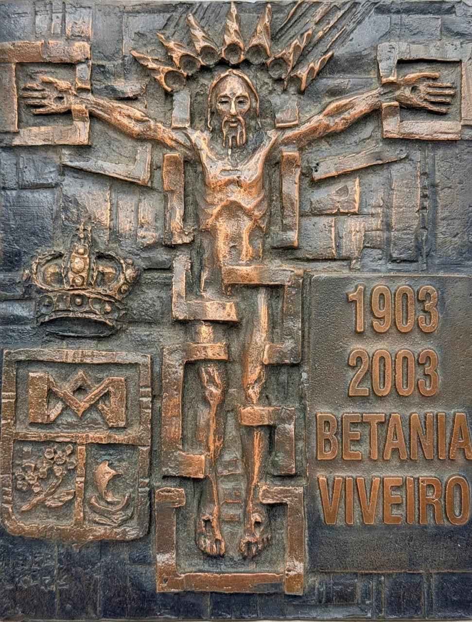 ZWAAR BRONZEN PLAQUETTE KRUISIGING, SPAANSE KUNSTENAAR