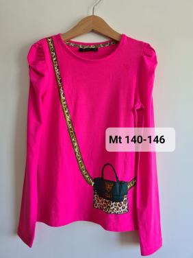 Persival fuchsia roze longsleeve met tasje applicatie  Mt 140-146