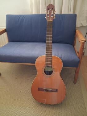 Klassieke gitaar met tas en lesboeken