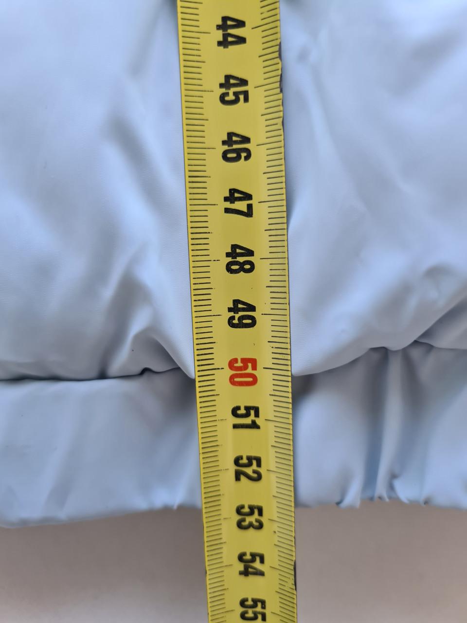 Nieuwe Lichtblauwe gewatteerde pufferjas met capuchon Mt 146-152