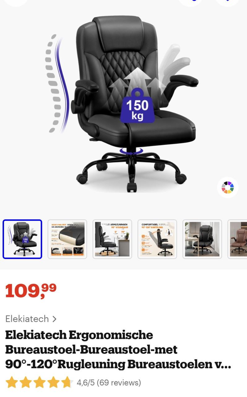 Gereserveerd Ergonomische bureaustoel nieuw in doos