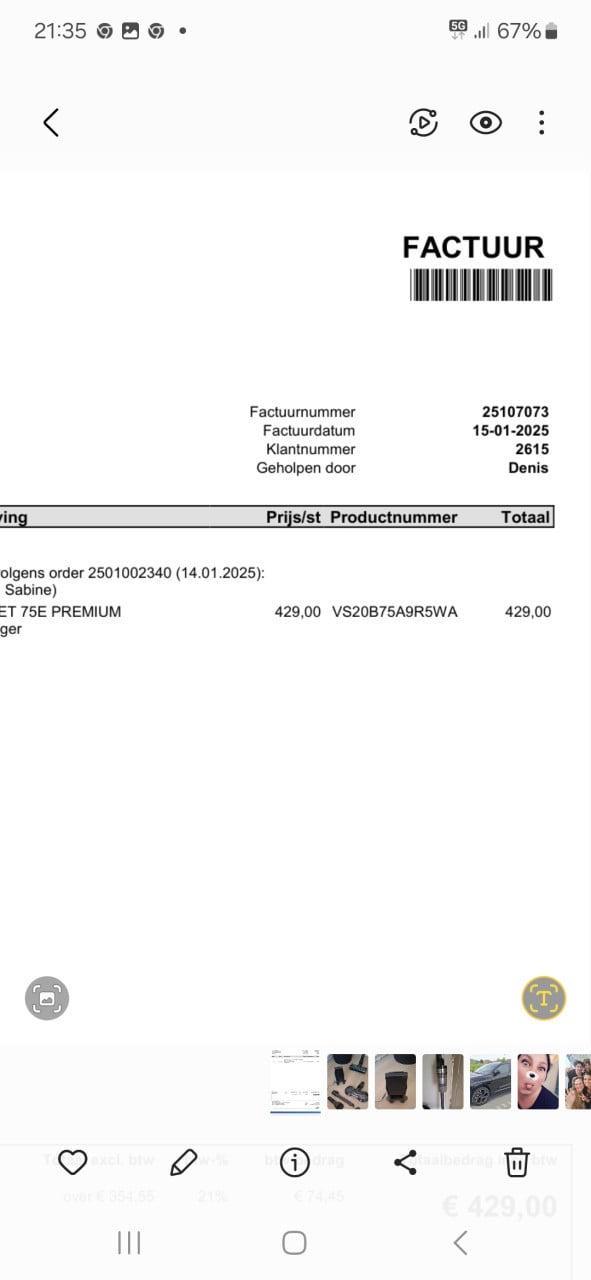 Samsung jet 75 met extra accu.