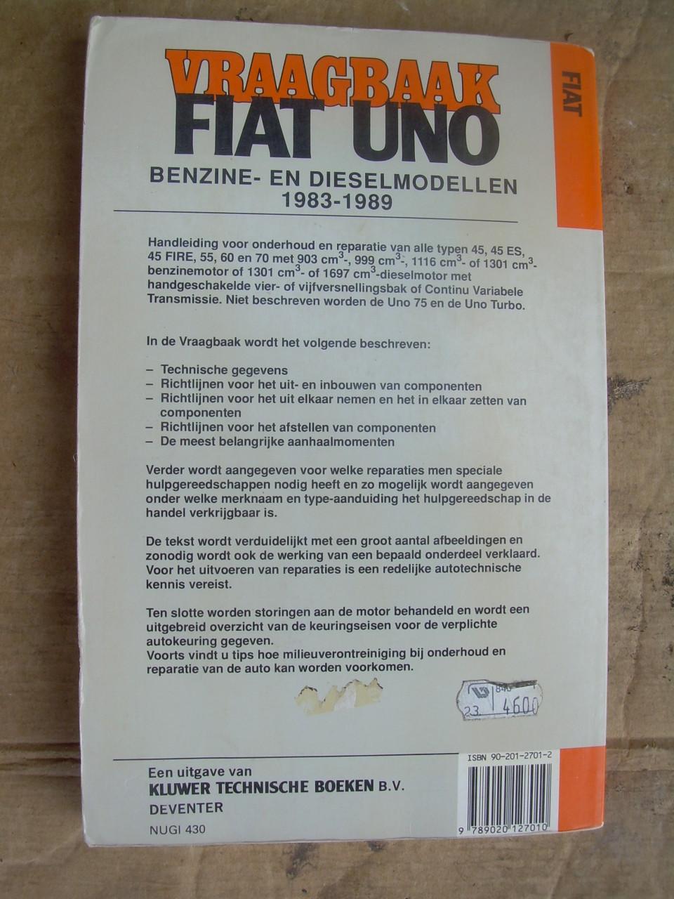 Vraagbaak Fiat Uno bwj. 1983 - 1989