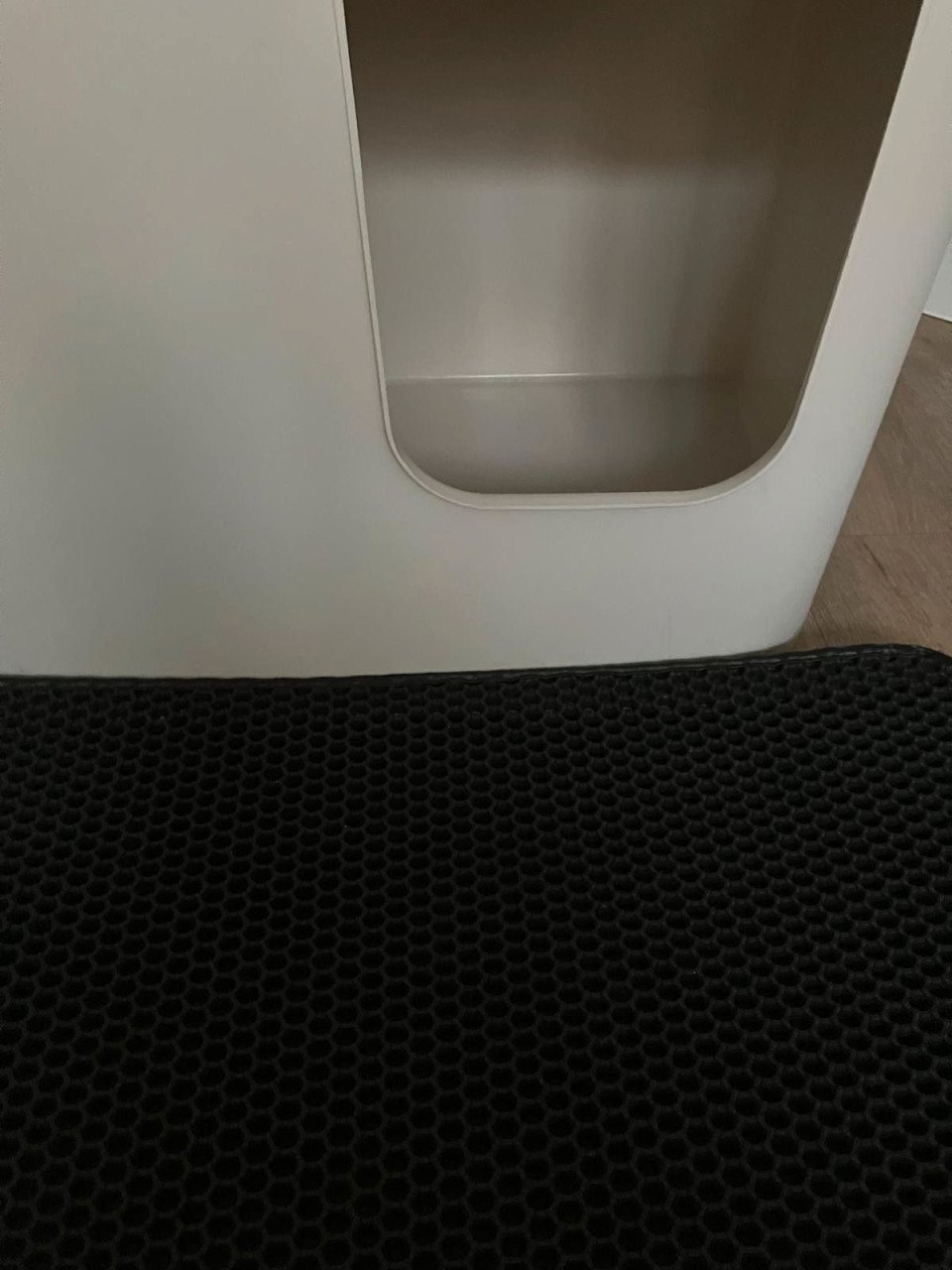 Kattenbak + uitloopmat-kattentoilet-kattenhuis-grijs wit-45x45x76