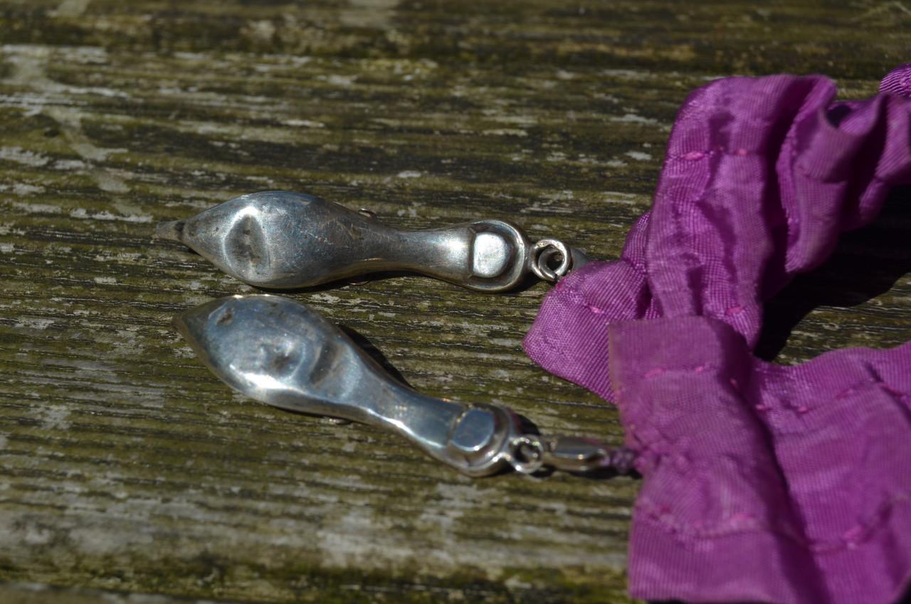 Schoen/slippervormige breipenhouders zilver. (2e geh.)