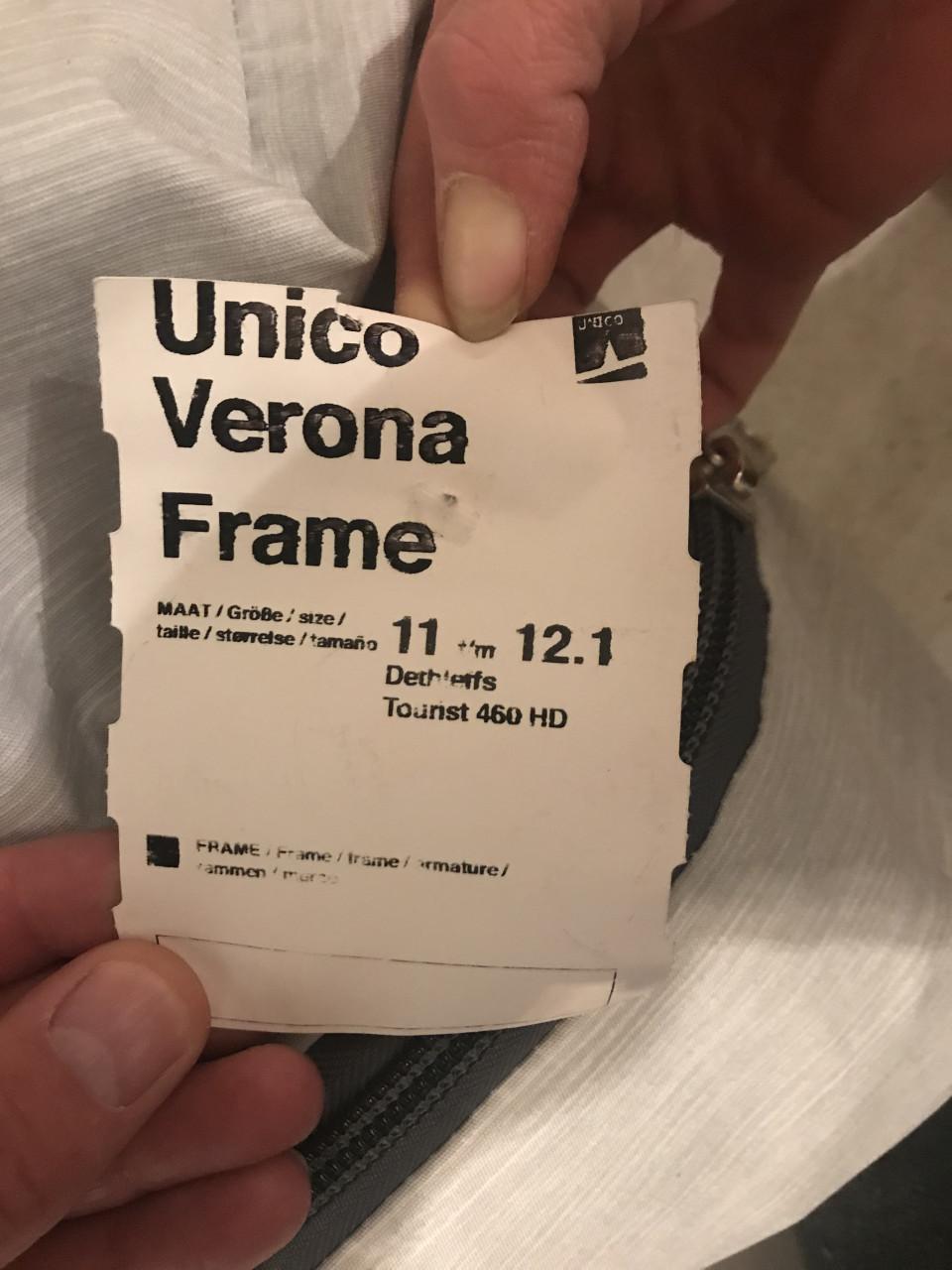 Te koop: Unico Verona maat 11 met voorscherm DeLuxe en dak luifel
